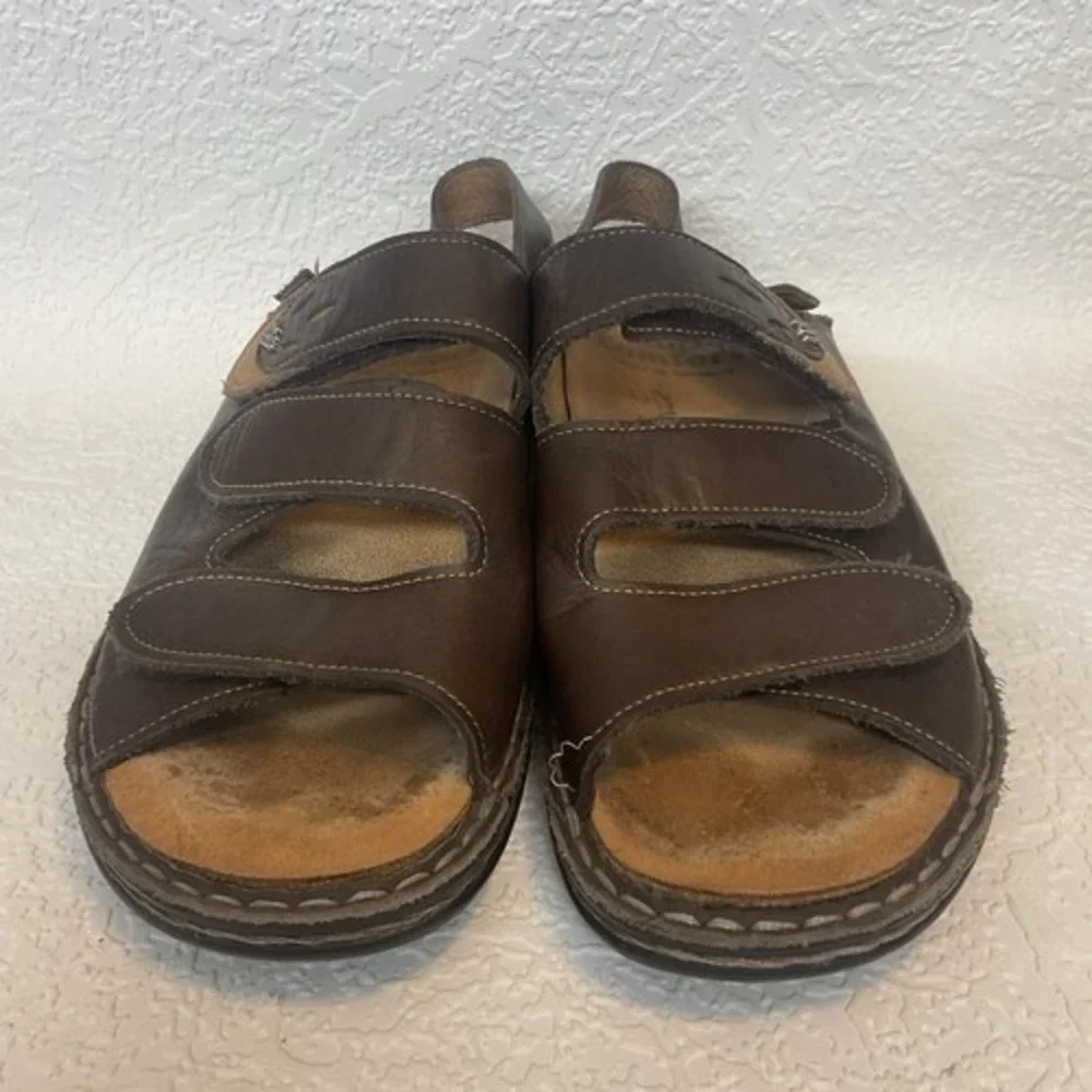 Finn Comfort Brown Sylt Leather Slingback Sandals Women 42/US11‎ Germany Leather